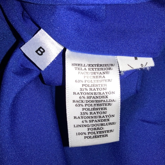 Ann Taylor Cobalt Blue covered snap front pea coat Sz XS tulip hem pockets lined - Picture 5 of 6